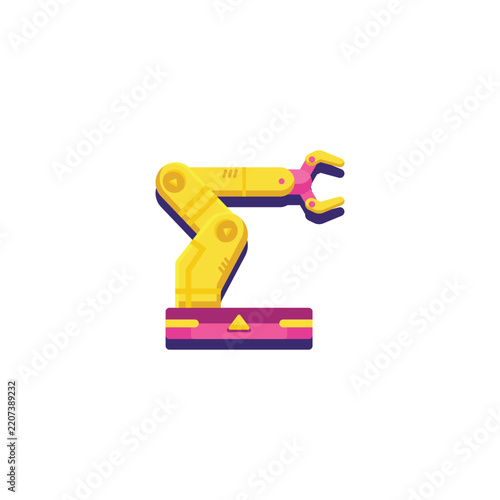 Automated robotic arm industrial machine, manufacturing automation and robotics technology