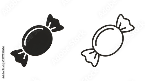 Simple black and white candy illustration
