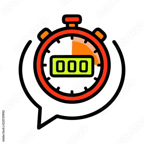 Colorful Stopwatch Timer Icon Representing Time Measurement and Planning