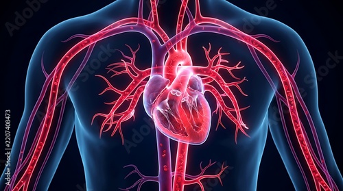 Human heart and circulatory system anatomy