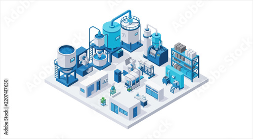 Modern Industrial Chemical Manufacturing Plant Facility.