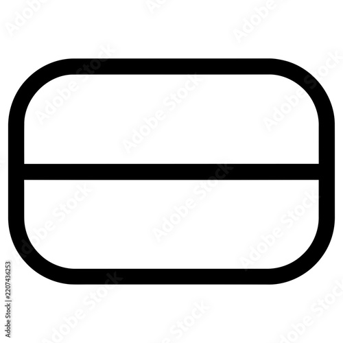Simple Rounded Rectangle with Horizontal Line