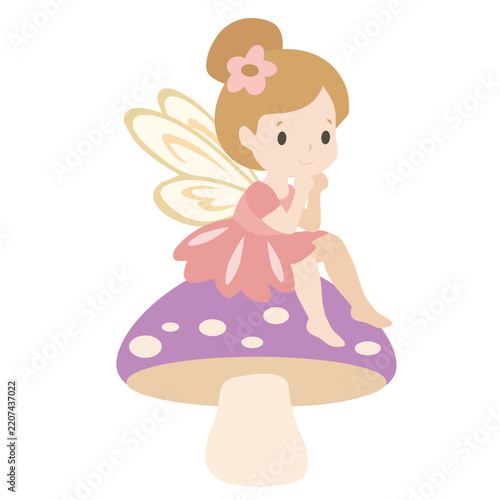 Cute little  garden fairy  vector cartoon illustration