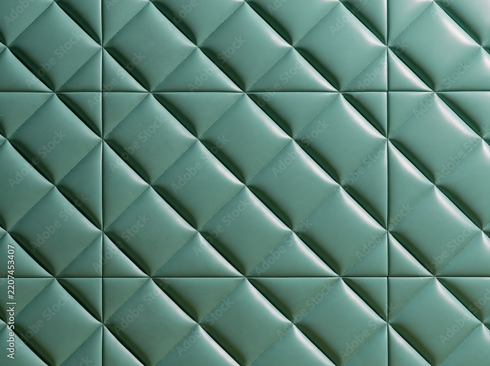 Fototapeta premium Teal quilted diamond pattern texture