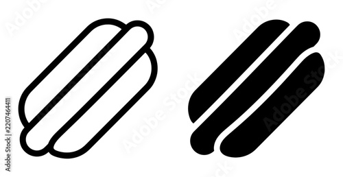 Hot dog silhouette for logo or menu