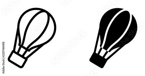 Hot air balloon silhouette for travel logo
