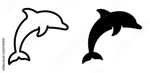 Dolphin silhouette jumping for logo or sticker