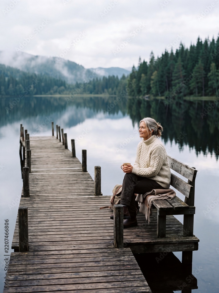 Fototapeta premium Nordic Solitude by the Glassy Lake