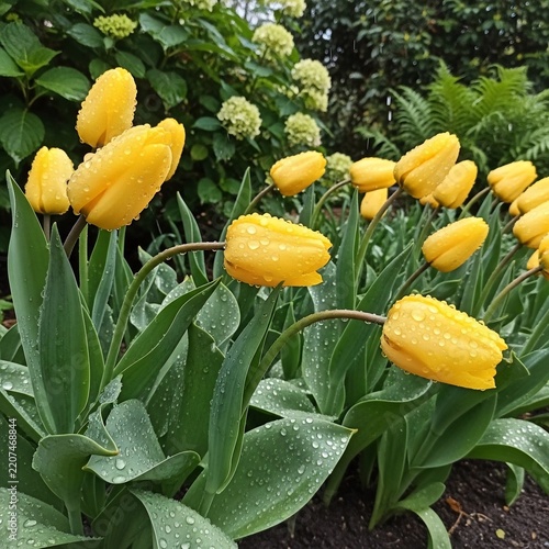 Golden Dewdrops on Velvet Petals