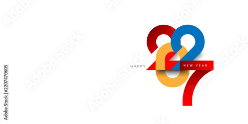 Happy new year 2027 design concept, Happy NewYear Greeting Card Number. Happy new year 2027 cover design, for banners, posters, backgrounds and greetings