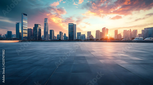 Modern Cityscape & Urban Skyline Images for Adobe Stock: High-Resolution Skyscrapers, Sunset Reflections, Car Light Trails, Wet Roads and Business District Landscapes