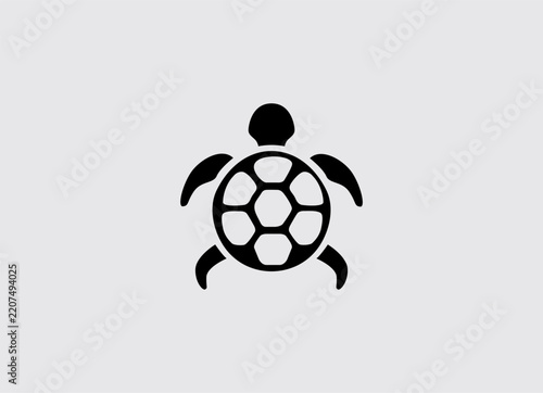 Minimalist Sea Turtle Logo Icon – Black Line Art Marine Animal Symbol