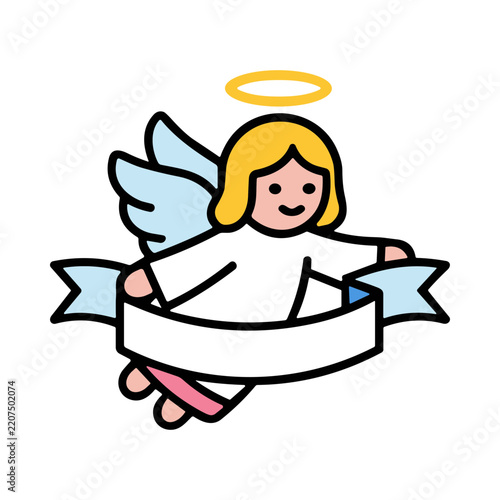 Ethereal Angel Character with Golden Halo and Graceful Wings in Flight
