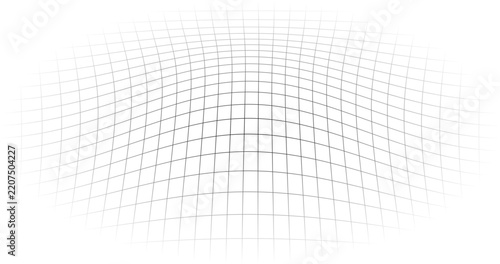 Gradient Black distort deform Net Grid array of lines on Empty Background