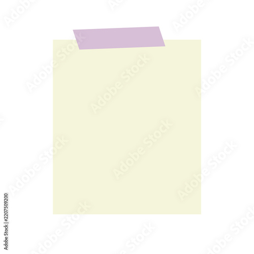 A blank piece of paper with a purple sticky note on a black background, PNG with alpha channel