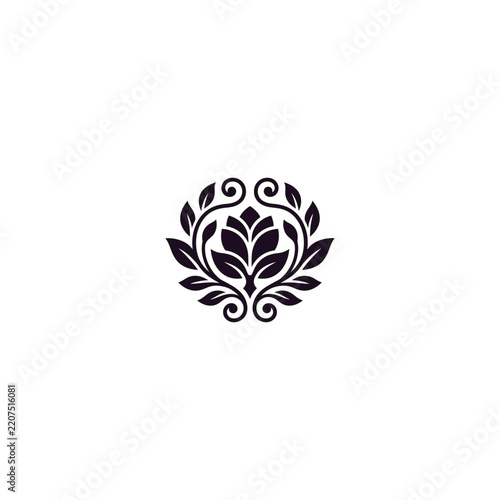 Flower logo style icon design template vector illustration