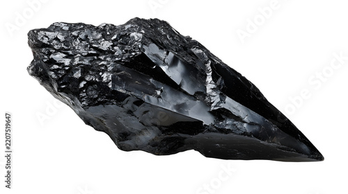 Black obsidian crystal with sharp pointy tip