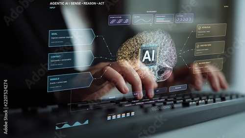 A continuous feedback loop links observation, planning, action and evaluation, allowing an AI agent to refine its approach as context and operating conditions change.