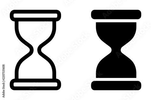 Hourglass silhouette for time concept logo