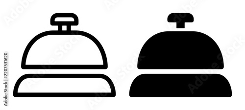 Hotel reception bell silhouette for logo or signage