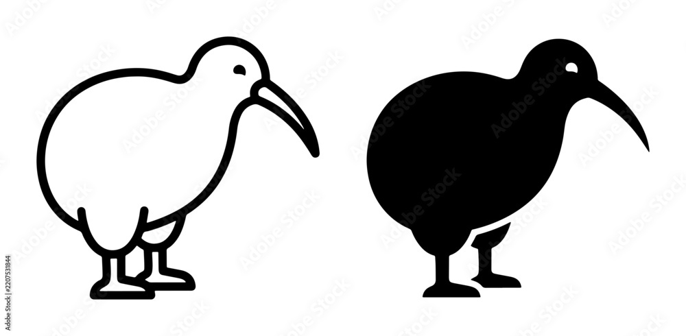 Obraz premium Kiwi bird silhouette for a logo