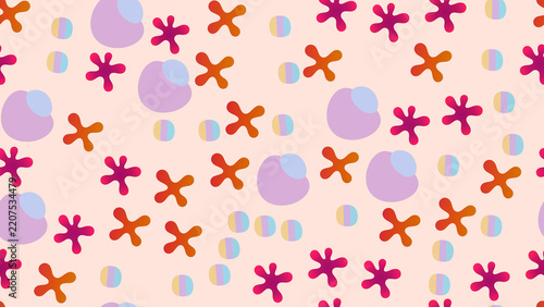 Abstract organic shapes and circles pattern