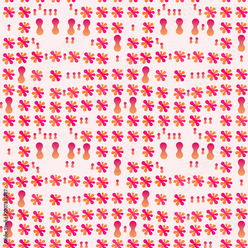 Pink and orange abstract shapes pattern