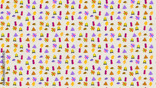 Seamless pattern of camping and nature icons
