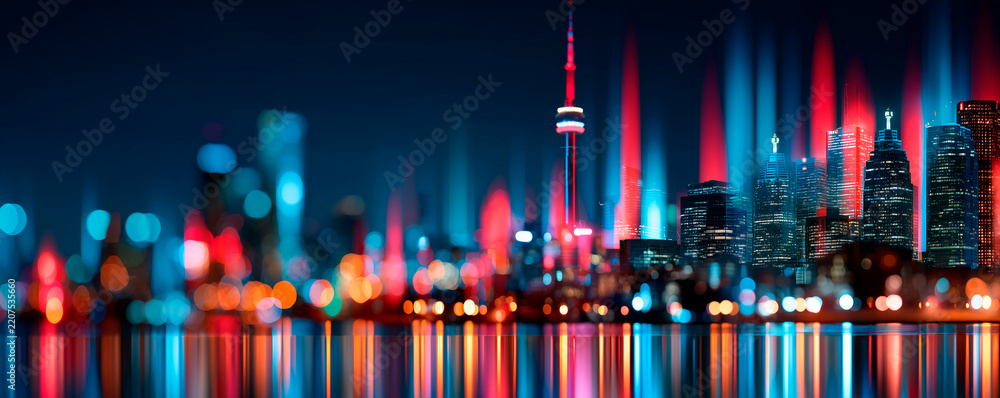 Obraz premium Canadian Stock Exchange Concept featuring Modern City Skyline and Business Growth Graph