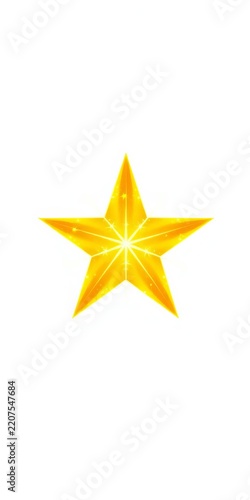 Shine or sparkle vector sparkling star in yellow color on white background vector illustration, Starlight, Night sky