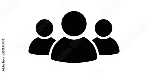 Black icon representing group of people or team.