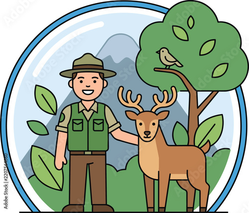 Wildlife Conservation Icons Set – Animal Protection, Nature Preservation and Environmental Care Symbols