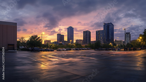 Modern Cityscape & Urban Skyline Images for Adobe Stock: High-Resolution Skyscrapers, Sunset Reflections, Car Light Trails, Wet Roads and Business District Landscapes