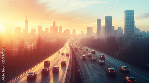 Modern Cityscape & Urban Skyline Images for Adobe Stock: High-Resolution Skyscrapers, Sunset Reflections, Car Light Trails, Wet Roads and Business District Landscapes