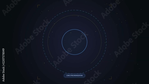Futuristic Core Synchronization Countdown Interface Animation 3 to 1