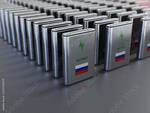 Rechargeable Lithium-Ion Battery Pack With Flag of Russia