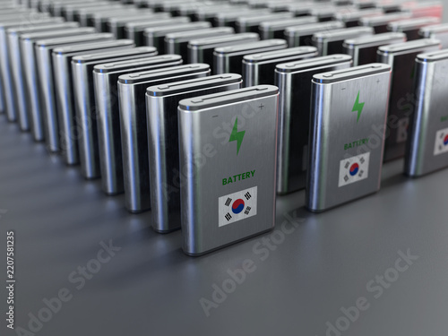 Rechargeable Lithium-Ion Battery Pack With Flag of South Korea