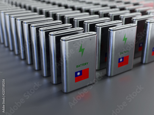 Rechargeable Lithium-Ion Battery Pack With Flag of Taiwan