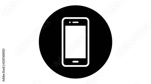 Vector illustration of smartphone icon circle