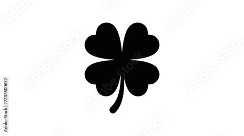 Vector illustration of black four leaf clover icon