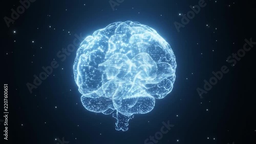 Digital human brain and artificial intelligence neural network concept