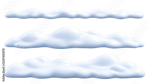 Winter snow drifts isolated on transparent background