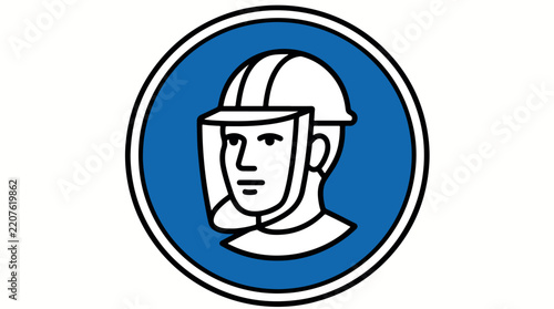 Mandatory safety sign indicating that a face shield must be worn in the workplace.