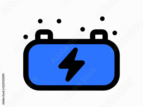 Electric Battery Power and Charging Vector Icon