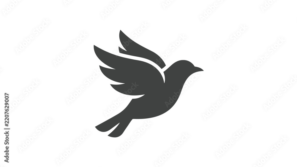 Fototapeta premium Flying bird vector illustration featuring elegant wings and graceful motion for creative design projects