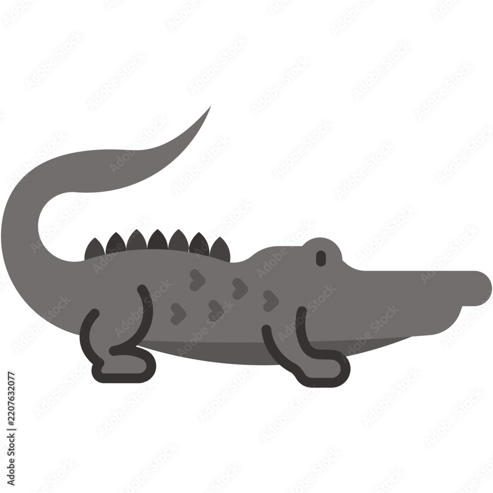 Obraz premium Cuban Crocodile icon vector illustration