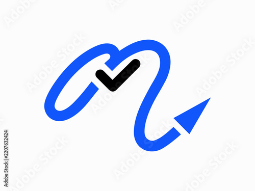 Check Mark with Upward Arrow Success and Growth Icon