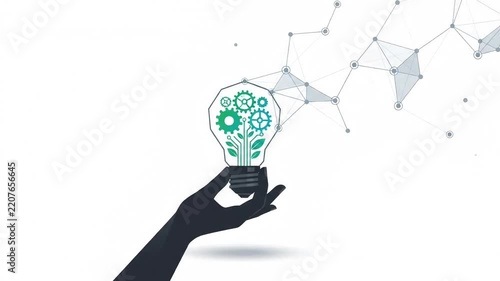 Sustainable green energy and creative eco idea concept in lightbulb