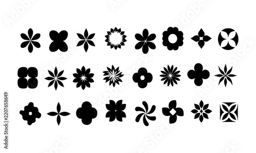 Geometric Flower Leaf Botanical Shape Collection.