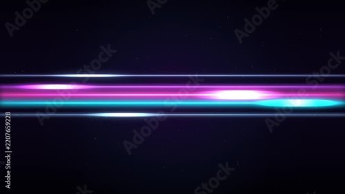 Neon light trail in dark space background